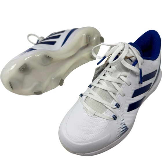 Adidas Softball Cleats shoes Womens Size 7 White blue Pure Hustle 2  Metal NWT - Picture 1 of 8
